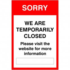 We Are Temporarily Closed...