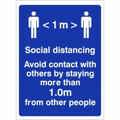 1m Social Distancing Sign