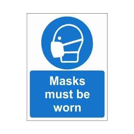 Masks Must Be Worn Mandatory Sign